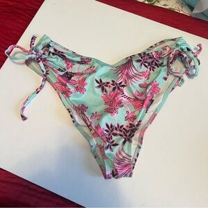 Curvy Beach Mint Tiger Side Tie Bikini Bottom